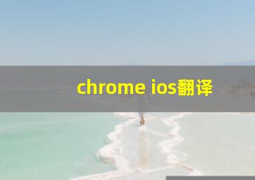 chrome ios翻译